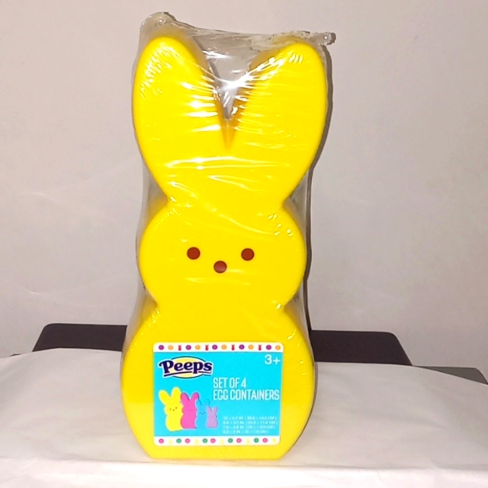 Easter Peeps Set lot of 4 Plastic Bunny Nesting Egg Containers